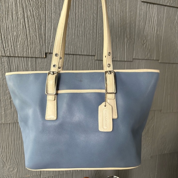 Coach Handbags - Coach Legacy Blue Leather Market Tote 9847